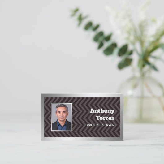 aangepaste foto voor processerver visitekaartje (Staand voorkant)