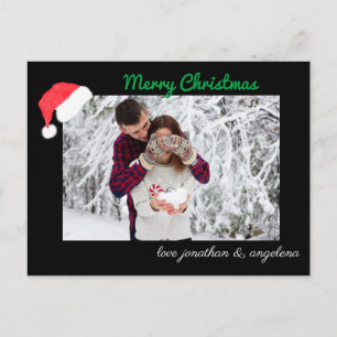 Aangepaste foto voor Santa Hat en Deer Briefkaart