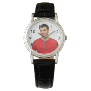 Aangepaste foto vriend man naam zwart horloge