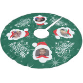 Aangepaste Foto Vrolijk Kerstborstel Polyester Tre Kerstboom Rok (Gekanteld)