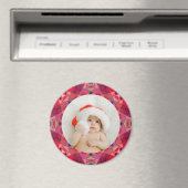 Aangepaste foto Vrolijk Kerstmis Modern Kleurrijk Magneet (Insitu (Vaatwasser))