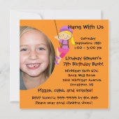 Aangepaste foto Wall Birthday Invitation Kaart (Achterkant)