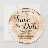 Aangepaste foto website Wood Slice Rustieke bruilo Kaart (Voorkant)