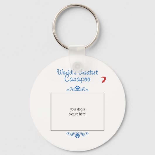 Aangepaste foto! Wereld grootste Cavapoo Sleutelhanger (Voorkant)