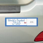Aangepaste foto! Wereld grootste juk Bumpersticker (Op auto)