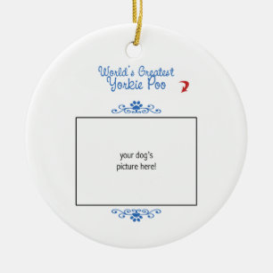 Aangepaste foto! Wereld in Greatest Yorkie Poo Keramisch Ornament