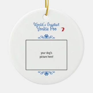 Aangepaste foto! Wereld in Greatest Yorkie Poo Keramisch Ornament