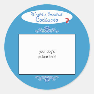 Aangepaste foto! Werelden Grootste Cockapoo Ronde Sticker