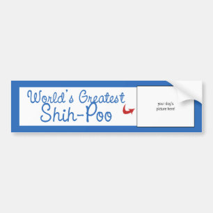 Aangepaste foto! Wereldwijd de grootste Shih-Poo Bumpersticker