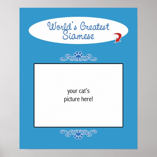 Aangepaste foto! Wereldwijd de grootste Siamese Poster (Voorkant)