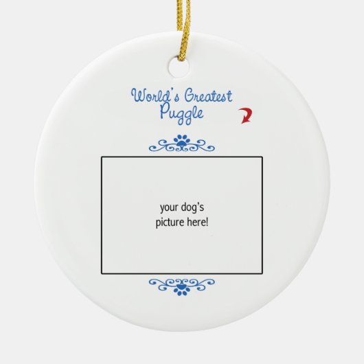 Aangepaste foto! Wereldwijde hoek Keramisch Ornament (Voorkant)