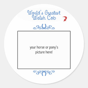 Aangepaste foto! Wereldwijde Welsh Cob Ronde Sticker