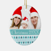 Aangepaste foto winterpatroon keramisch ornament (Rechts)