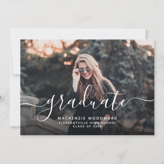 Aangepaste foto Witte scriptgradatie Kaart (Voorkant)