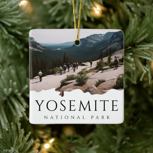Aangepaste foto Yosemite National Park Souvenir Keramisch Ornament (Boom)