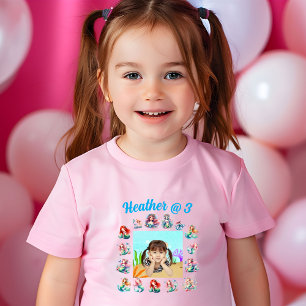 Aangepaste Foto Zeemeerminnen Thema Roze Meisje Ve Kinder Shirts