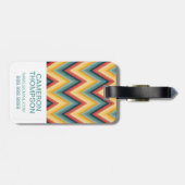 Aangepaste foto Zig Zag Striped Background 2 Bagagelabel (Achterkant horizontaal)
