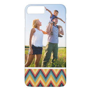 Aangepaste foto Zig Zag Striped Background 2 iPhone 8 Plus / 7 Plus Hoesje