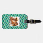 Aangepaste foto Zig Zag Striped Background Bagagelabel (Voorkant horizontaal)