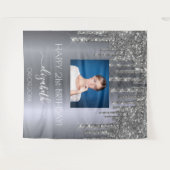 Aangepaste foto zilverglitter-glazen op feestdag wandkleed (Voorkant (horizontaal))