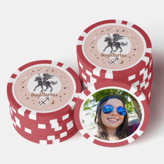 Aangepaste Foto Zodiac Teken Boogschutter Poker Chips (Opstapeling)