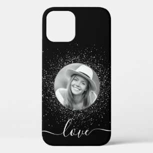 Aangepaste foto, zwart op maat iPhone 12 hoesje