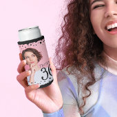 Aangepaste foto Zwart Roze Confetti 30th Verjaarda