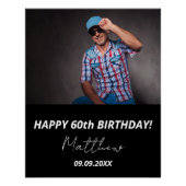 Aangepaste foto zwart wit man 60e verjaardag perfect poster (Voorkant)