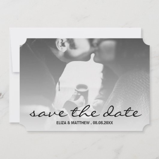 Aangepaste foto zwart-wit opslaan Datum Save The Date (Voorkant)