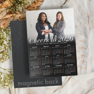 Aangepaste Foto Zwarte Kalender 2026 Magnetische K Uitnodiging