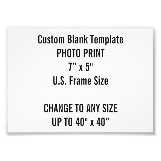 Aangepaste fotoafdrukken van 7 x 5 inch (VS-Lijst) Foto Afdruk (Voorkant)