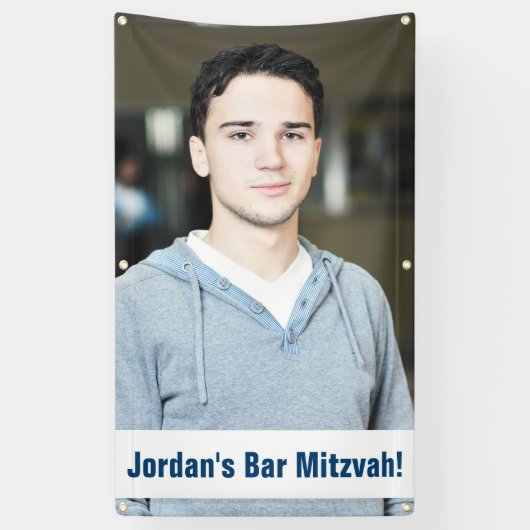 Aangepaste fotobalk Mitzvah Banner (Verticaal)