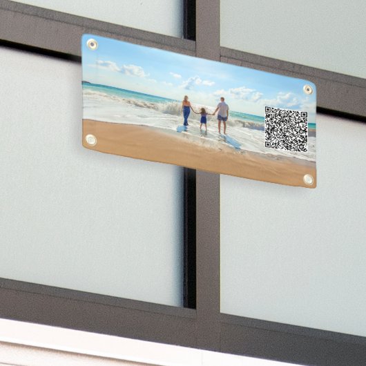 Aangepaste fotobanner met QR-code Spandoek (Buitenkant Gebouw)