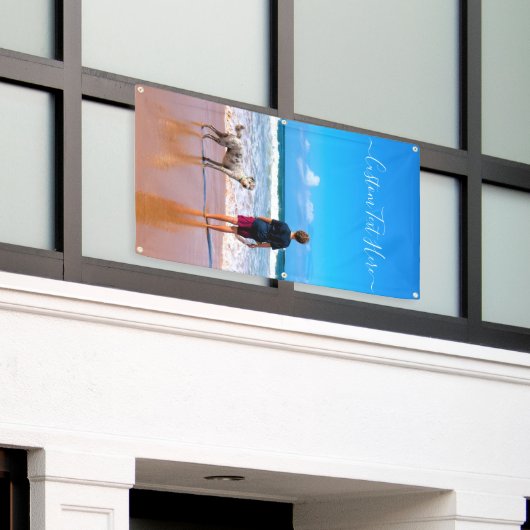 Aangepaste fotobanner met tekst spandoek (Buitenkant Gebouw)
