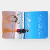 Aangepaste fotobanner met tekst spandoek (Horizontaal)