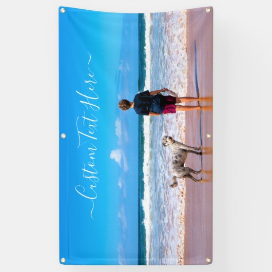 Aangepaste fotobanner met uw foto en tekst spandoek (Verticaal)