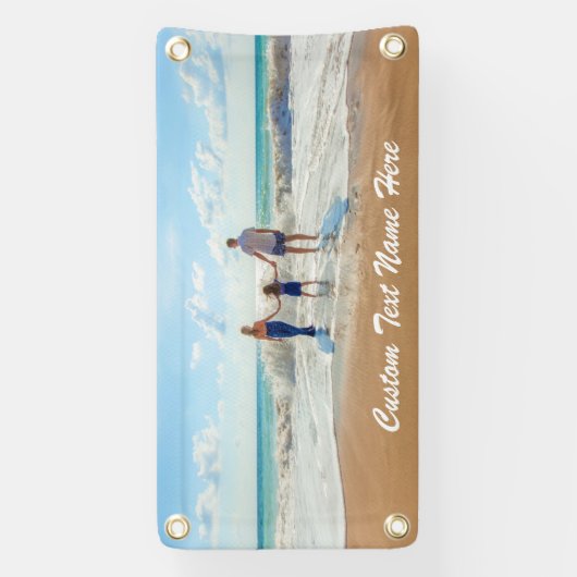 Aangepaste fotobanner met uw foto's en tekst spandoek (Verticaal)