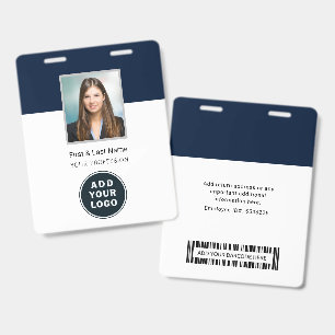 Aangepaste fotobarcode en logo zakelijke werknemer badge