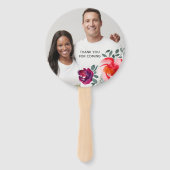 Aangepaste fotobloem en tekstventilator handwaaier (Achterkant)