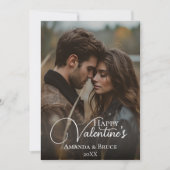 Aangepaste Fotoborstel Script Happy Valentijns Feestdagenkaart (Voorkant)