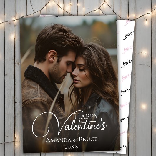 Aangepaste Fotoborstel Script Happy Valentijns Feestdagenkaart