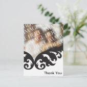 Aangepaste fotobruiloft Hartelijk dank voor zwarte Briefkaart (Staand voorkant)