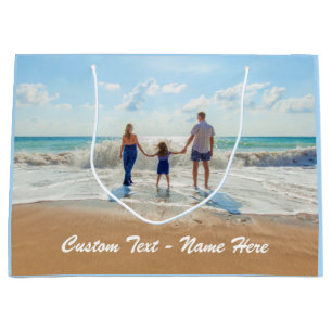Aangepaste fotocadeautas met gepersonaliseerde tek groot cadeauzakje
