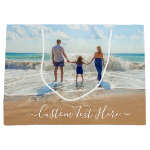 Aangepaste fotocadeautas met uw foto's en tekst groot cadeauzakje