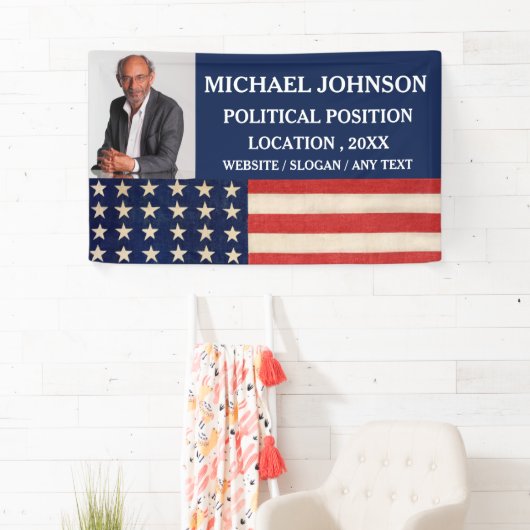 Aangepaste fotocampagne Politiek Spandoek (Insitu)