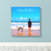 Aangepaste fotocanvas Print uw foto's en tekst (Insitu (Houten vloer))