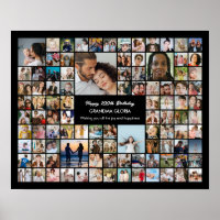 Aangepaste Fotocollage 100 Foto's 100ste Verjaarda