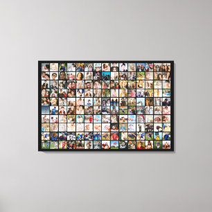 Aangepaste Fotocollage 150 Afbeeldingen Raster Canvas Afdruk