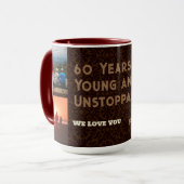 Aangepaste Fotocollage 60th Verjaardagscadeaus voo Mok (Voorkant links)