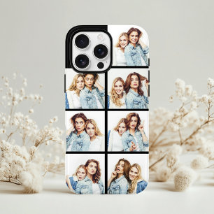 Aangepaste fotocollage 7 vierkante foto's Zwart iPhone 13 Hoesje